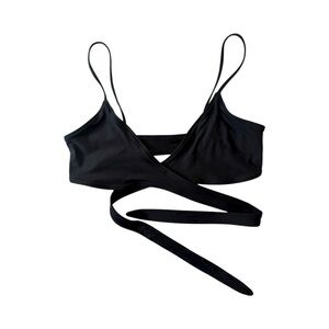 Women's Black Wrap Bikini Top